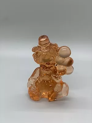 Mosser Art Glass 1981 Balloon Clown  Iffy  Peach Orange Crystal W/Box • $10