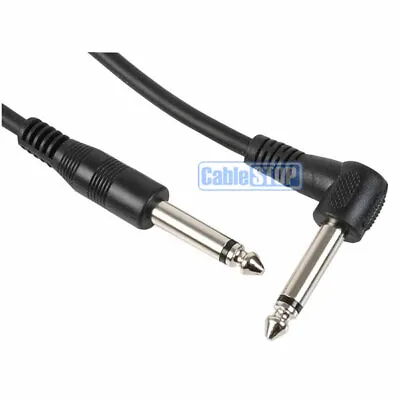 1.5m 6.35mm STRAIGHT RIGHT ANGLE Mono Jack Male Plug 1/4  Guitar Amp Audio Cable • £3.95