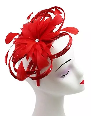 SMALL Fascinator Wedding Hat Sinamay Bow Flower Royal Ascot Race Headband Clip • £14.75