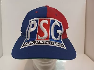 Rare Vintage Nutmeg Mills Soccer Paris Saint-Germain Colorblock Snapback Hat Cap • $20