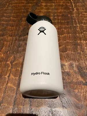 40oz White Hydro Flask Water Bottle Stainless Steel Wide Mouth W/Straw • $15