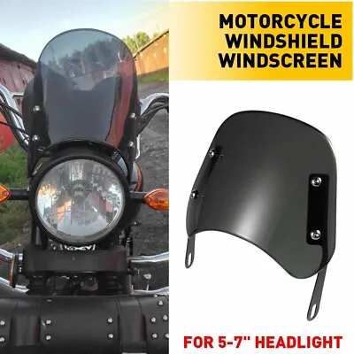$19.99 • Buy Motorcycle Headlight Windshield Windscreen Universal For 5-7'' Round Headlight