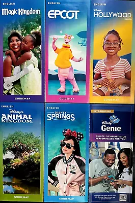 NEW 2024 Walt Disney World Theme Park Guide Maps 5 Maps + Genie Newest Available • $3.99