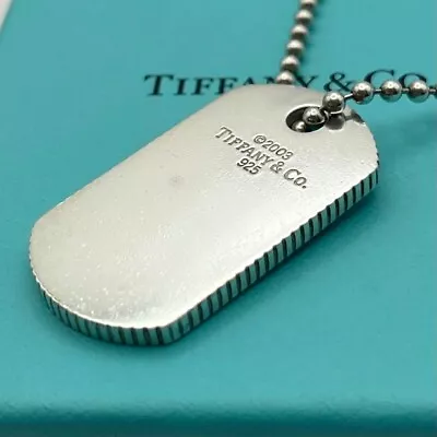 Tiffany & Co Silver Coin Edge Men Necklace 34  Used Nobox #36 • $190