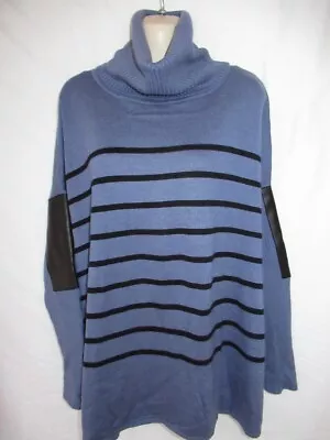 Katherine Barclay Viscose Wool Cashmere Blue Tunic Sweater XS May Fit L New • $19.95