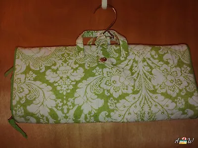 Vera Bradley Travel Curling/Flat Iron Cover Bag Green Damask Hook Pockets  • $15