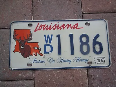 Louisiana 2016 Hunting Heritage DEER License Plate #  1186 • $135