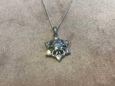 1.2 Carat Lab Created Diamond Pendant With Necklace Platinum Plated 925 • $93.34