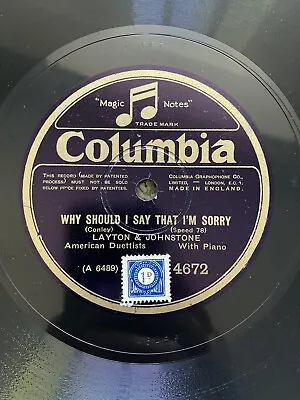 Layton & Johnstone 78rpm 10” Why Should I Say That I’m Sorry/C’est Vous • £7.99