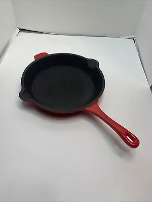 Martha Stewart Red 10  Cast Iron Skillet With Helper Handle • $29.99