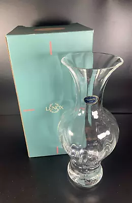 Lenox Optika Clear - Vintage 10  Oriental Full Lead Crystal Vase Nib • $20