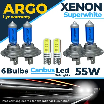 H7 Super White 55w Xenon Headlight Bulbs 501 499 Upgrade Set 477 Hid Car 4x 12v • £9.89