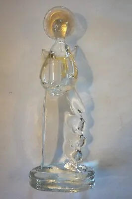 Murano Art Glass Angel Candle Holder W Gold Fleck 10  Christmas Religious Decor • $22.50