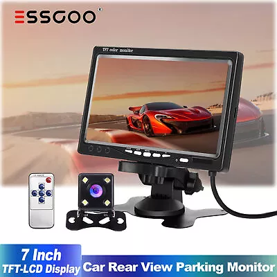 ESSGOO 7 Inch LCD Car Reversing Screen Monitor Rear View Reverse Camera VAN BUS • $45.99