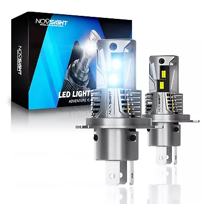 NOVSIGHT 9003 HB2 H4 LED Headlight Bulbs 22000LM 6500K White High Low Beam Lamp • $46.99