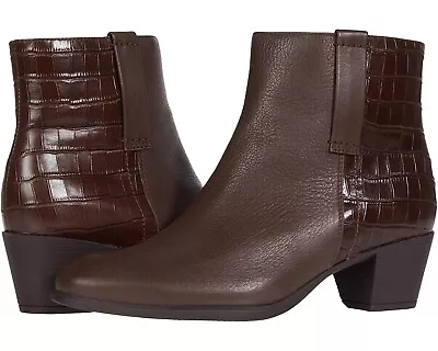 Munro Women 9 Narrow  Karsyn Brown Leather Ankle Boots Bootie NEW NIB • $79.95