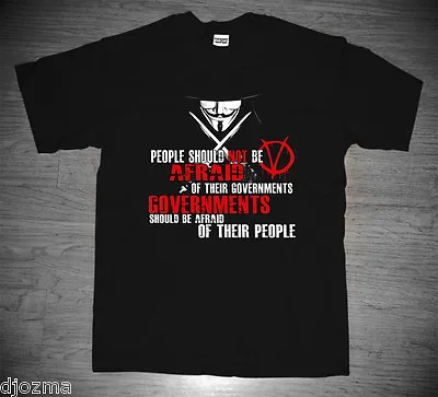 $19.69 • Buy New V For Vendetta Guy Fawkes Mask Political Thriller  Movie Quote T-shirt