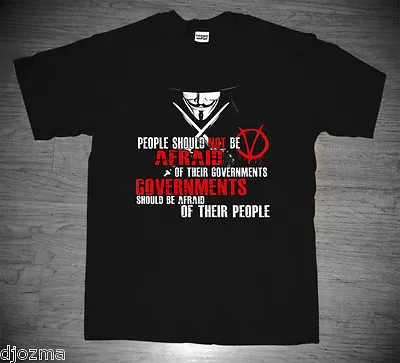 New V For Vendetta Guy Fawkes Mask Political Thriller  Movie Quote T-shirt • $21.69