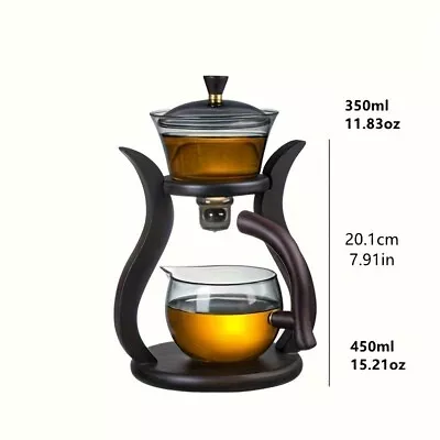 Lazy Kung Fu Glass Tea Set Semi Automatic Drip With Infuser Glass Teapot Set • $28.08
