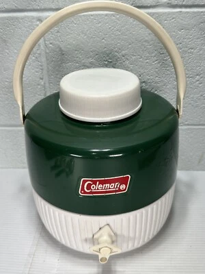 $10 • Buy Vintage Coleman 1 Gallon Water Jug Thermos Camping Green & White 1978 Clean!