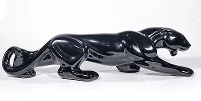 Vintage Black Panther Ceramic Figure Statue Art Stalking Pose 17.25  • $59.99