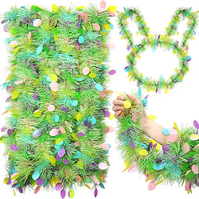 2M Spring Easter Garlands Banner Stripe Tinsel Easter Eggs Wreaths Decorations • £3.35