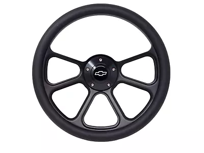 Chevy C10 C/K Pick Up Truck 14  Black & Billet Steering Wheel With Chevy Horn • $149.99