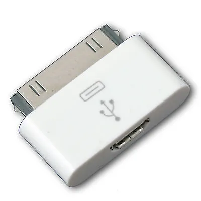 30 Pin Male Dock Connector To Micro USB For IPhone IPad IPod - White Colour • £3.79
