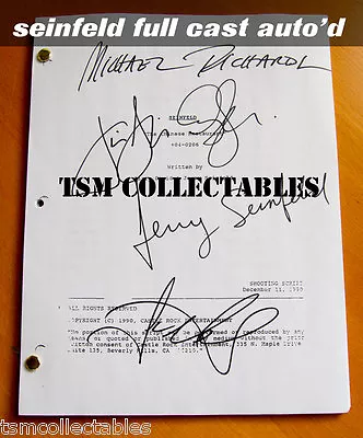 -= SEINFELD Full Cast AUTOGRAPHED SCRIPT Jerry SEINFELD Jason ALEXANDER KRAMER  • $18.95