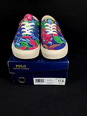 POLO Ralph Lauren Keaton Pony Floral Low Top Sneakers Shoe Men's Size 11 - NEW • $38.65