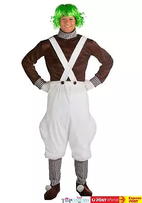 Chocolate Factory Worker + Wig Oompa Loompa Book Week Day World Men Costume • $61.45