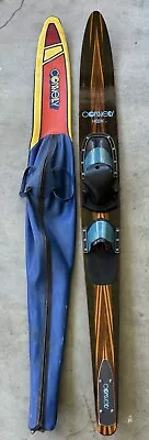 Vintage Connelly USA Hook 67  Inlaid Wooden Waterski +Bindings & Case EXCELLENT • $299