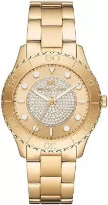 Womens Wristwatch MICHAEL KORS RUNWAY MK6911 Stainless Steel Golden Swarovski • $251.85