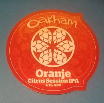 £1.50 • Buy Beer Pump Clip Badge Front OAKHAM Brewery ORANJE Cask Real Ale