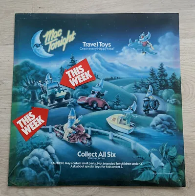 Vintage McDonald’s 1988 Mac Tonight Travel Toys Happy Meal Translite Sign • $49.99