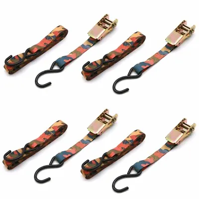Ratchet Strap Tie Down Set  Motorcycle Cargo 1 X15'6160lbs 4 Pack Ratcheting Set • $27.57