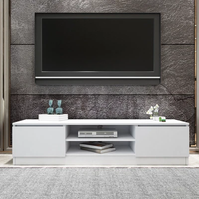 $139.95 • Buy TV Stand Entertainment Unit 2 Doors Wooden Storage Cabinet Furniture - White