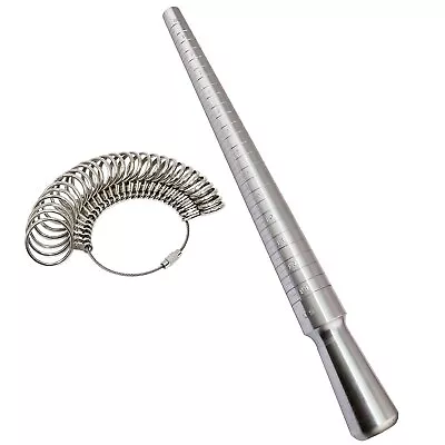 PHYHOO Ring Sizer Set Metal Ring Mandrel Steel Ring Gauge Kit Finger Size Mea... • $19.54