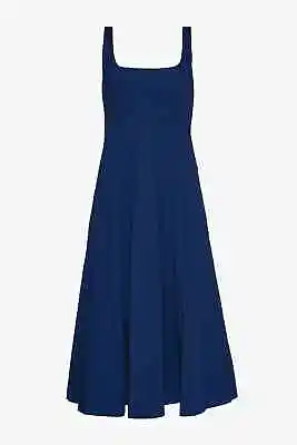 $325 • Buy NWT STAUD WELLS DRESS IN MIDNIGHT BLUE 4  In The Original Dress Sheath!  Fresh!