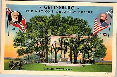 Vintage Gettysburg Pa Postcard Civil War Shrine Unposted High Water Mark A13 • $5