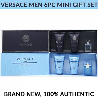 Versace Pour Homme 3pc And Man Eau Fraichi 3pc Mini Gift Set For Men EDT NEW!! • $45.39