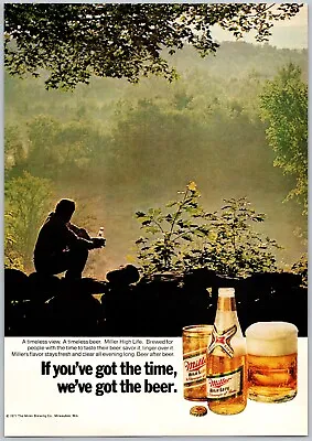 Miller High Life Beer Timeless View Vintage Dec 1971 Full Page Print Ad • $11.99