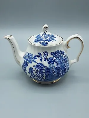 Sadler English Vintage Blue And White Teapot With Gold Accents~signed/numbered • $34.95