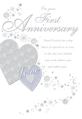 £3.99 • Buy First Paper Wedding Anniversary Card - 1st - Piccadilly Greetings