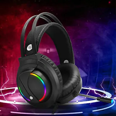 Gaming Headset RGB Surround Sound Mic 7.1 USB Earphones W/Cable For PS4 Laptop • $25.48