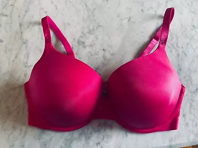 Victoria's Secret Biofit Demi Uplift Bra 36DD Pink Padded Underwired Jewels • $15