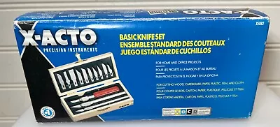 NOS Vtg X-ACTO Basic Knife Set 3 Knives 10 Blades NEW In Box • $30.25