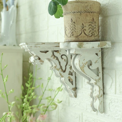 £34.99 • Buy Shabby Wooden Corbels Pair For Shelves Wood Corbels Decorative Shelf Brackets