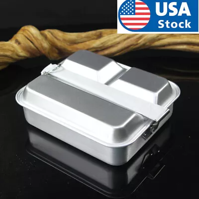 Outdoor Mess Kit Military Style Camping Mess Tin Stainless Steel Cookware Pan • $20.99