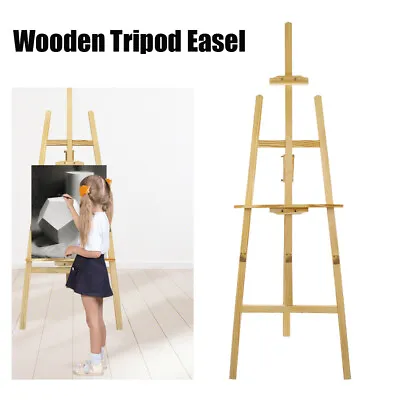 150cm 175cm Wooden Pine Tripod Studio Canvas Easels Portables Art Stand UK Stock • £11.10